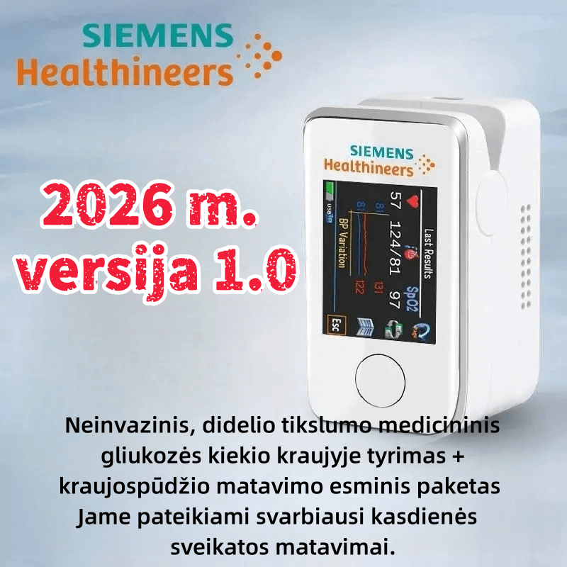 Naujausias „Siemens“ neinvazinis daugiafunkcis gliukozės matuoklis (be adatų / 5 sekundžių matavimas / 99% tikslumas)