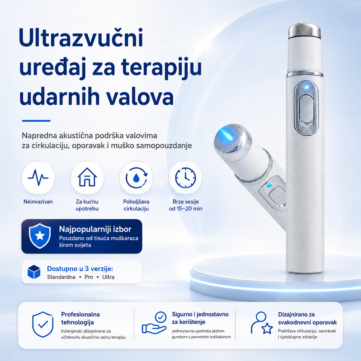 Napredna terapija 🔥akustičnim udarnim valovima vraća zdravlje tkiva penisa,🔥 povećava tvrdoću erekcije, izdržljivost i samopouzdanje kod muškaraca, ublažava bolove u mišićima, ukočenost zglobova i bolove u tetivama.