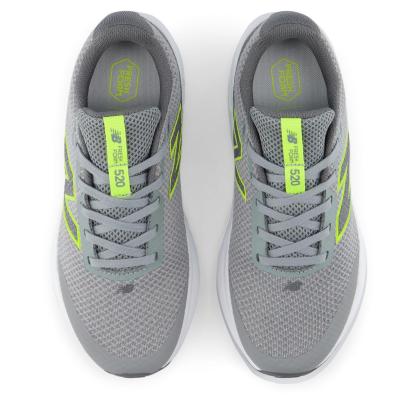 New Balance Kids' 520 Breathable Mesh Runners Grey/Volt