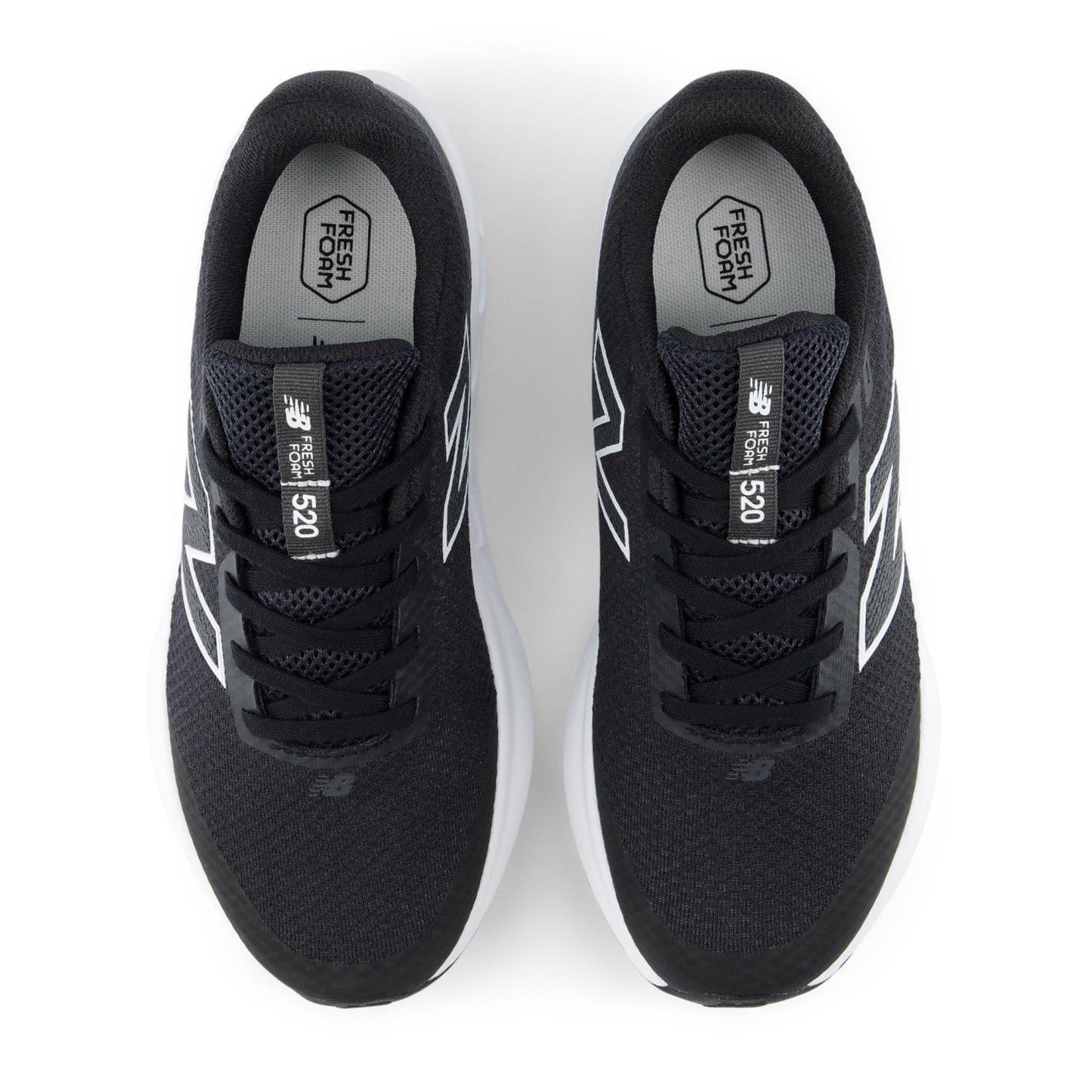 New Balance Kids' 520 Breathable Mesh Runners Black/White