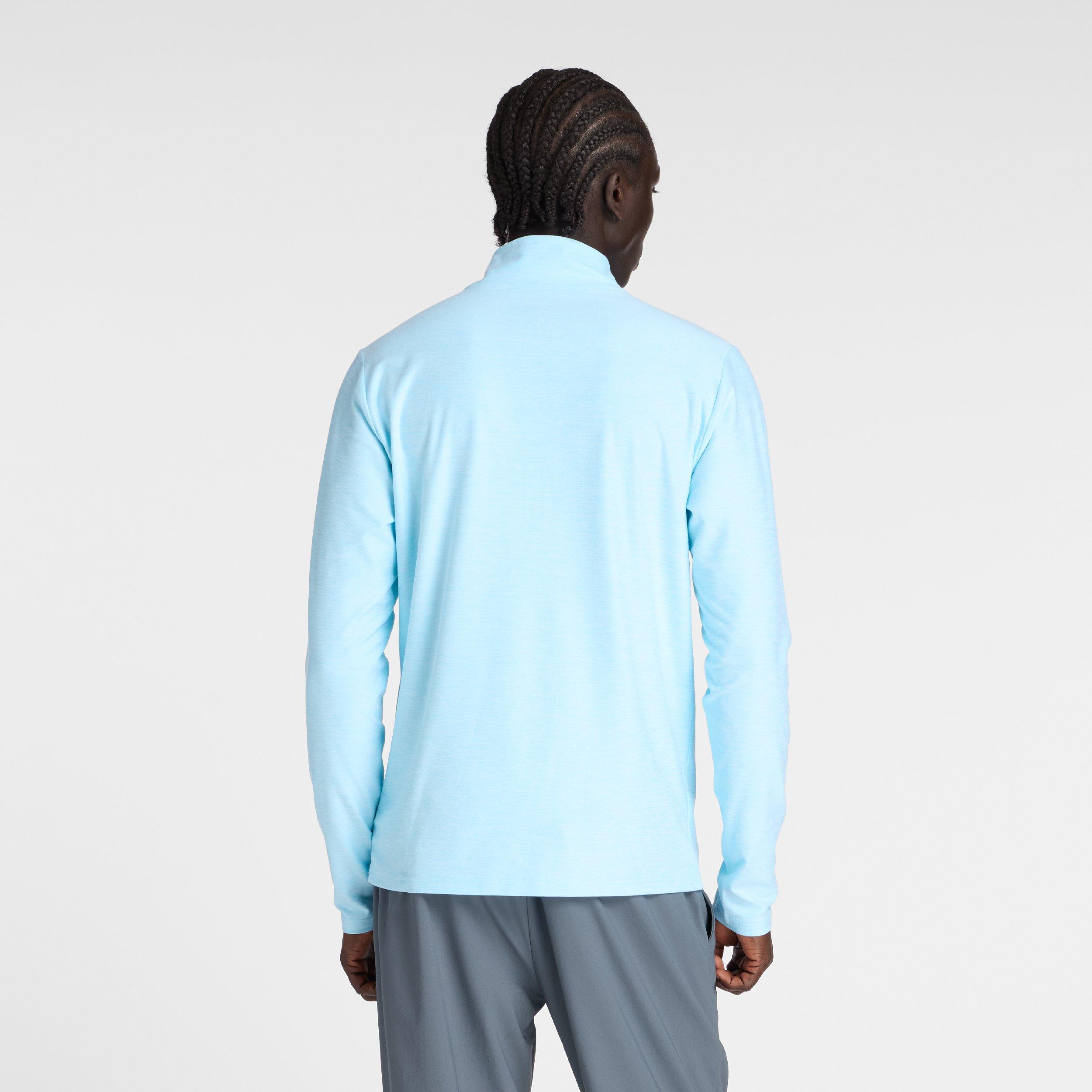New Balance Men's Space Dye Quarter-Zip Long-Sleeve Performance Gym Top TEAMSKYB (TSB)