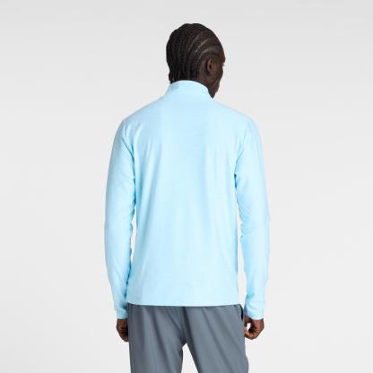 New Balance Men's Space Dye Quarter-Zip Long-Sleeve Performance Gym Top TEAMSKYB (TSB)
