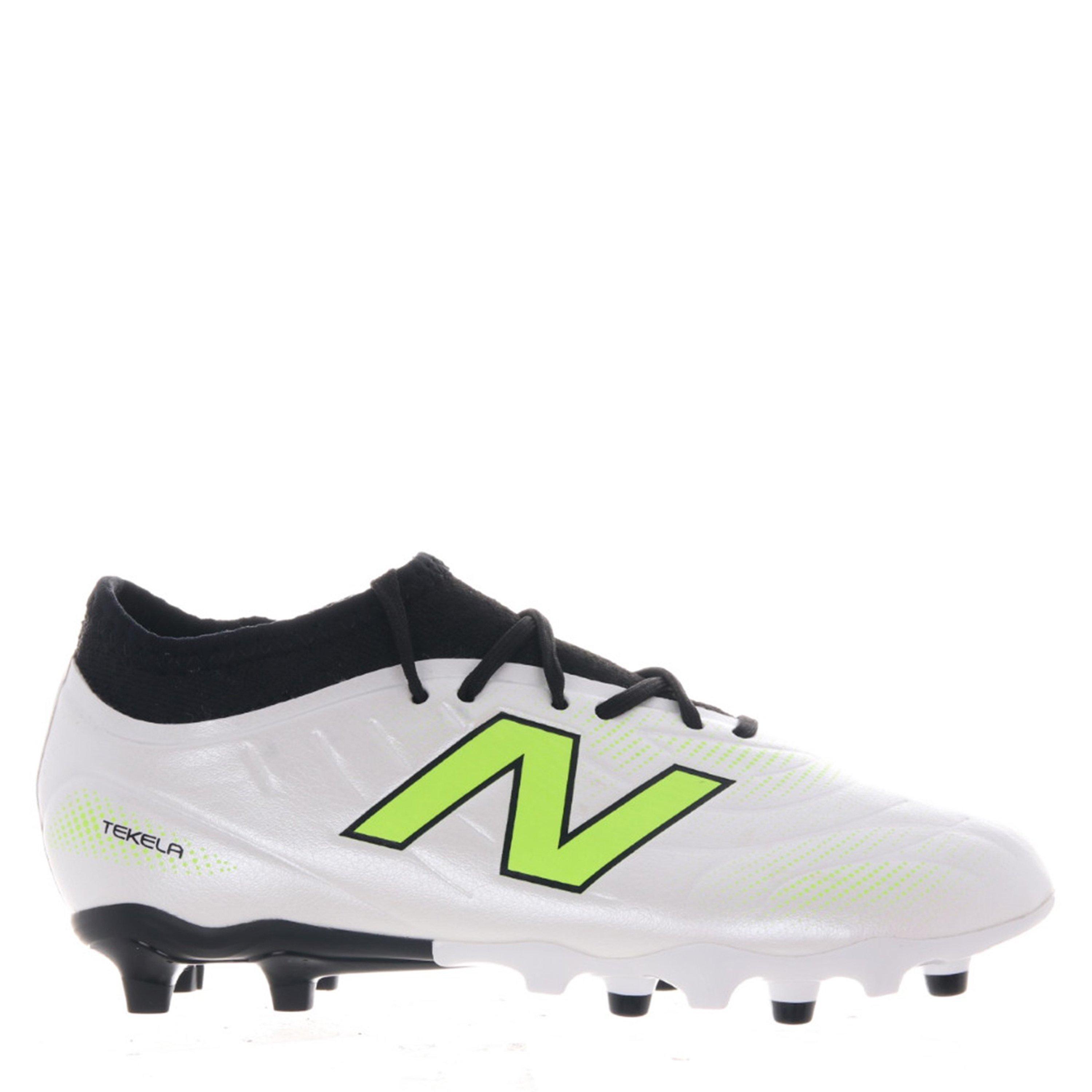 New Balance Tekela Academy Juniors Firm Ground Football Boots White/Green