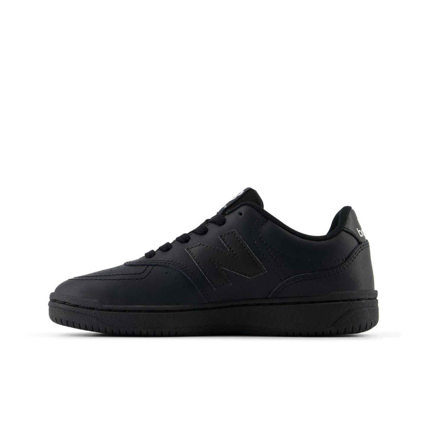 New Balance Kids' BB80 Leather Low-Top Trainers Triple Black