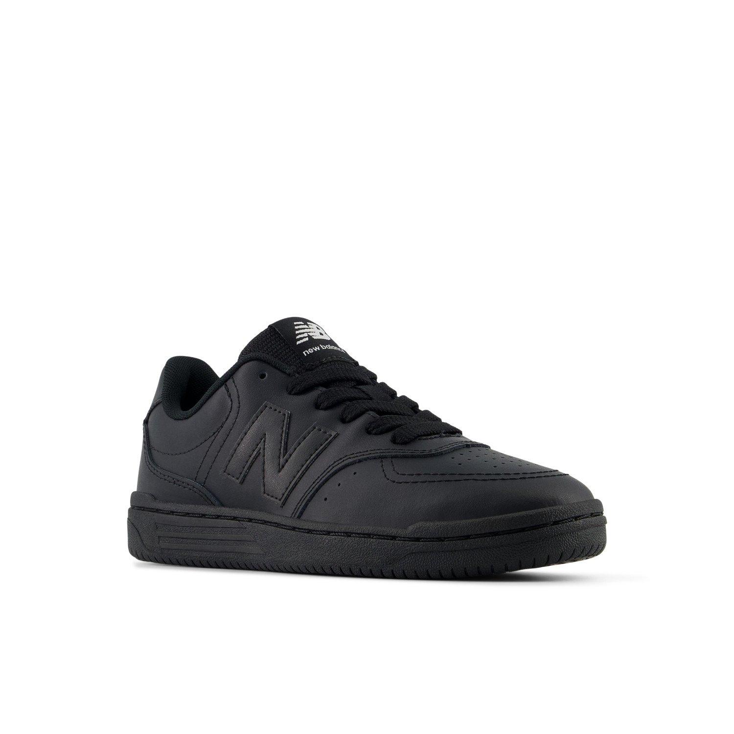 New Balance Kids' BB80 Leather Low-Top Trainers Triple Black