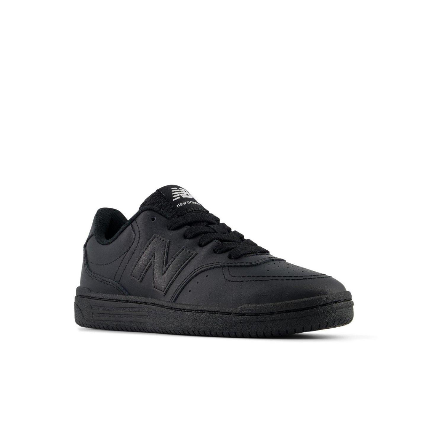 New Balance Kids' BB80 Leather Low-Top Trainers Triple Black