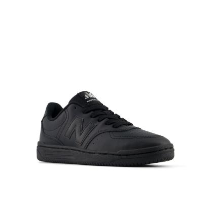 New Balance Kids' BB80 Leather Low-Top Trainers Triple Black