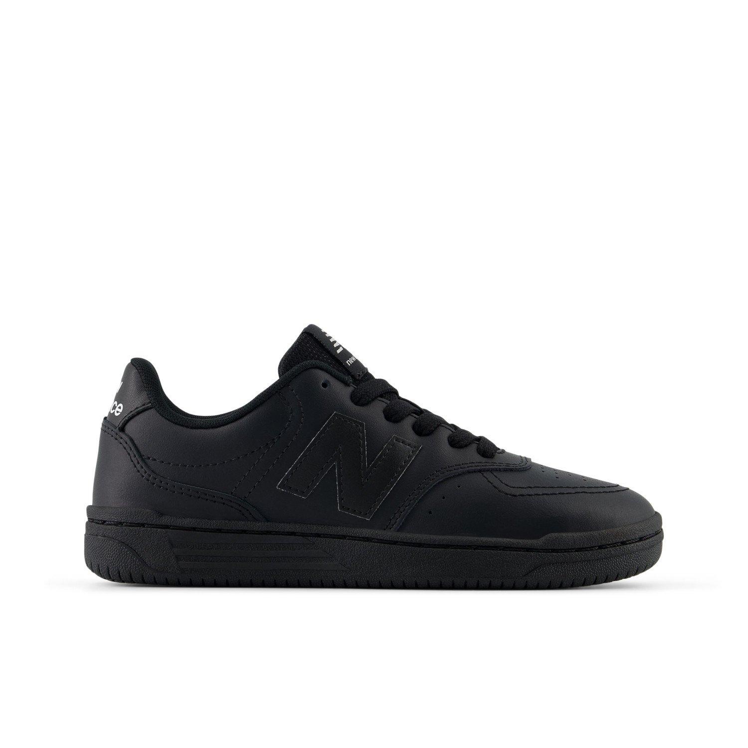 New Balance Kids' BB80 Leather Low-Top Trainers Triple Black