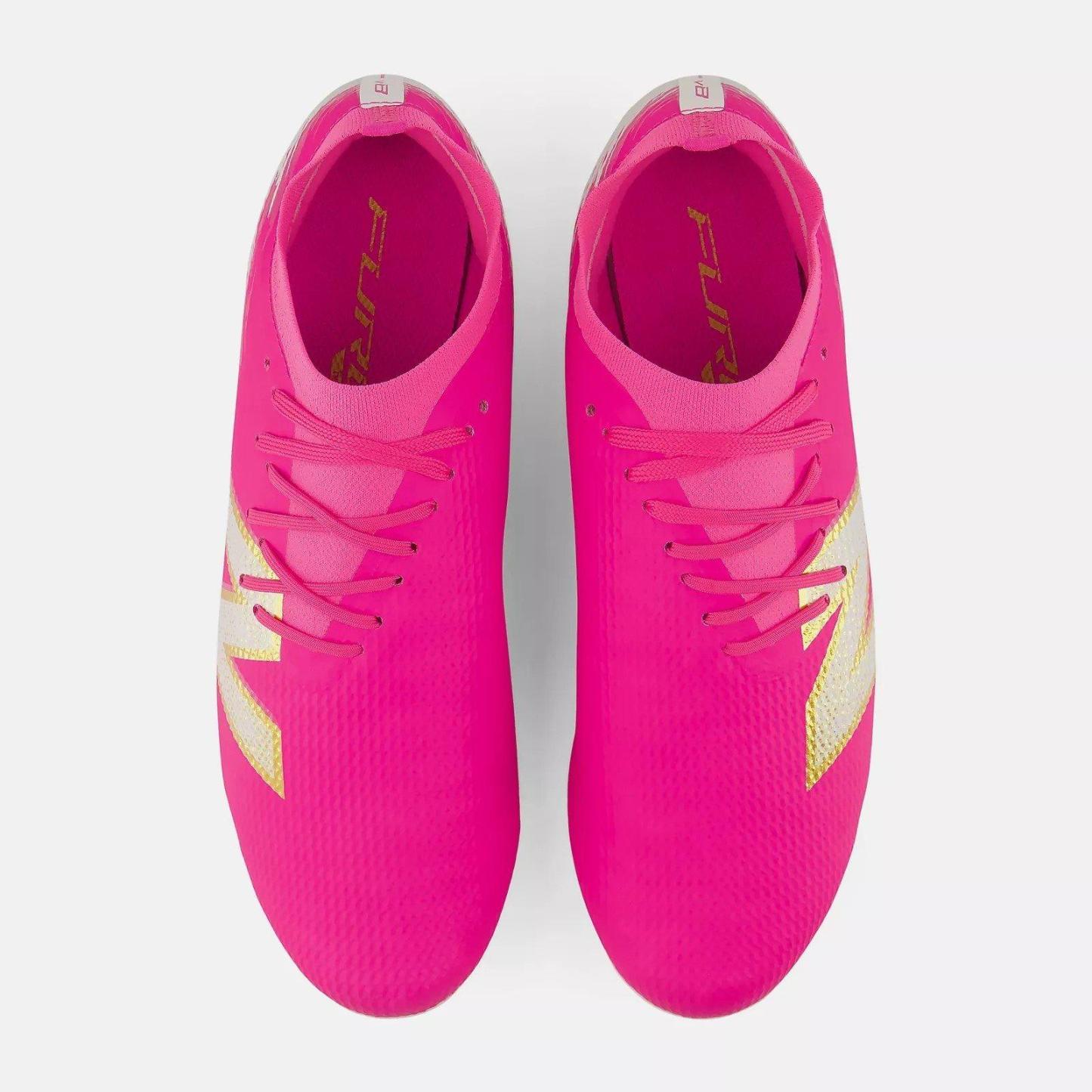 New Balance Men's Furon .3 Firm Ground Football Boots Pink/White
