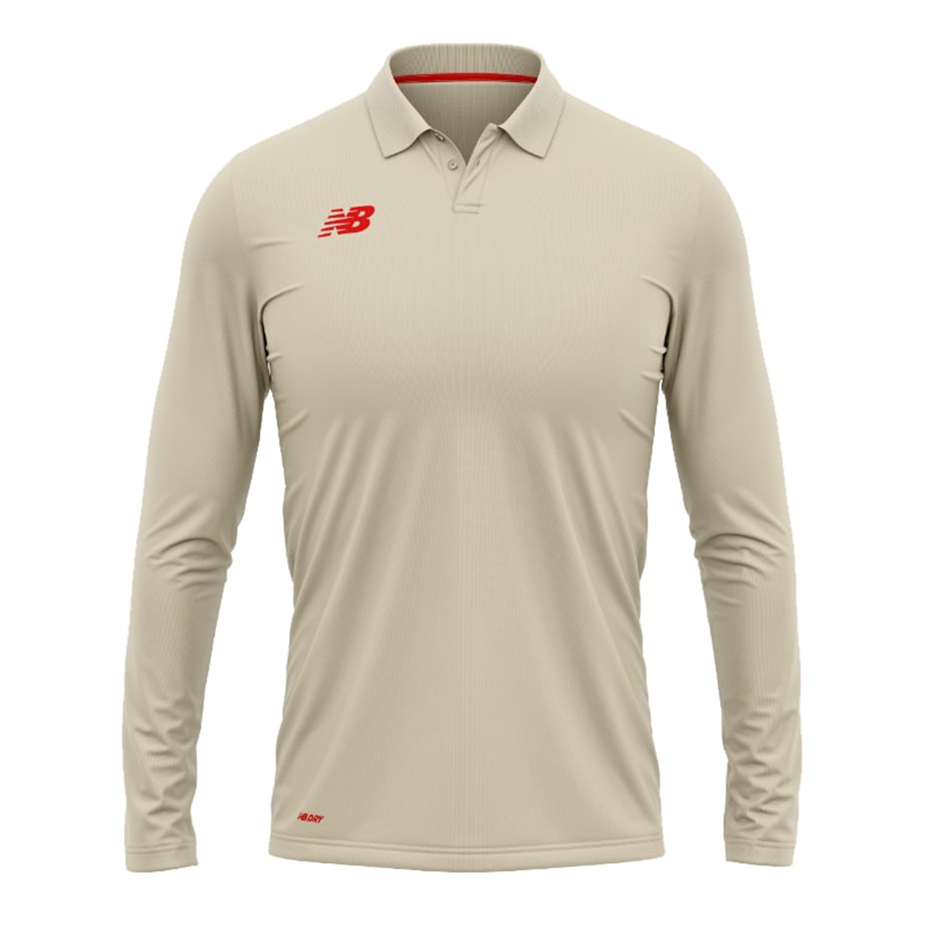 New Balance Unisex Kids' Long Sleeve Cricket Shirt Angora
