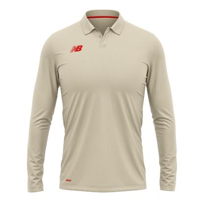 New Balance Unisex Kids' Long Sleeve Cricket Shirt Angora