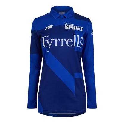 New Balance Women's Long-Sleeve Cricket Polo Shirt Team Royal