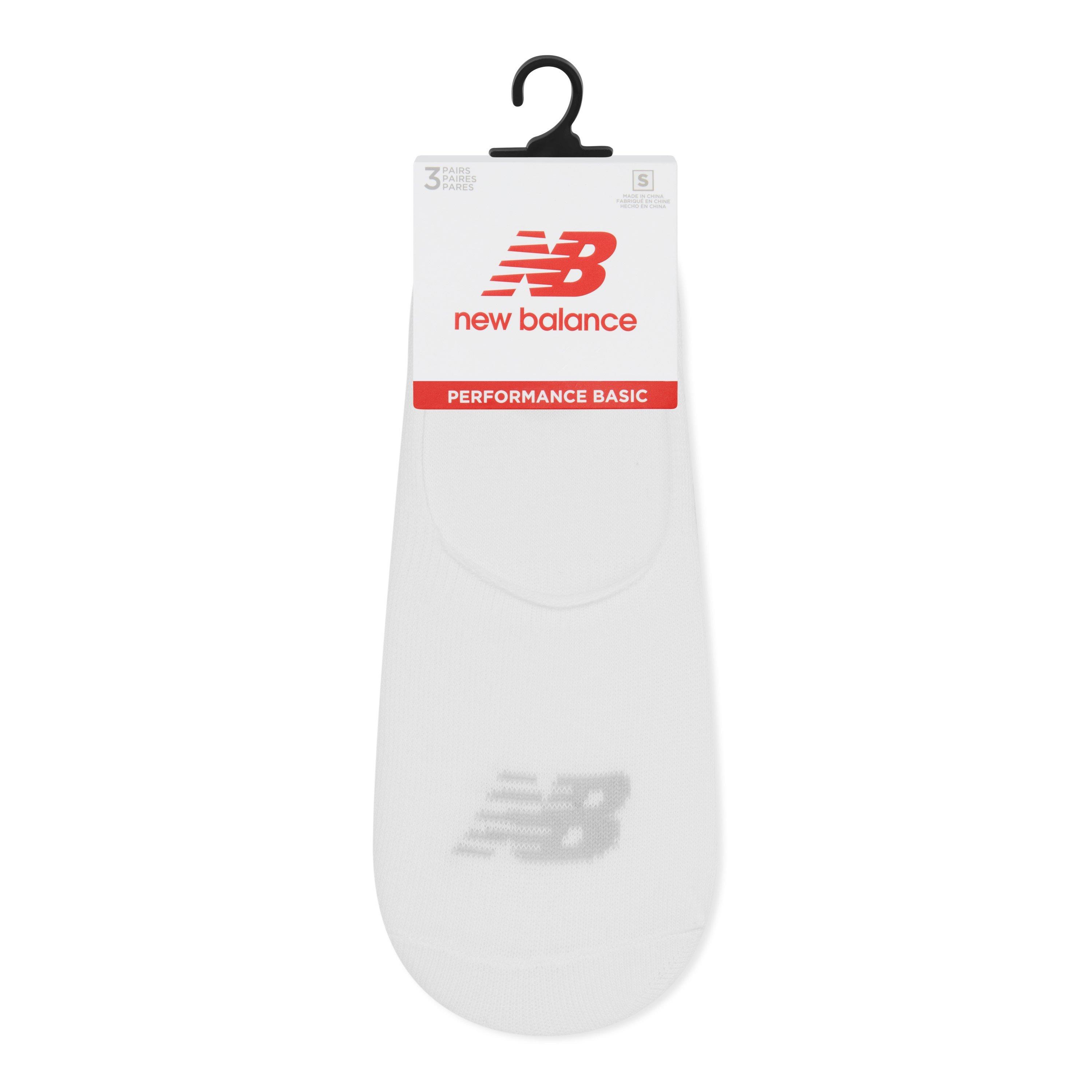 New Balance Adults No Show Trainers Socks White/Multi