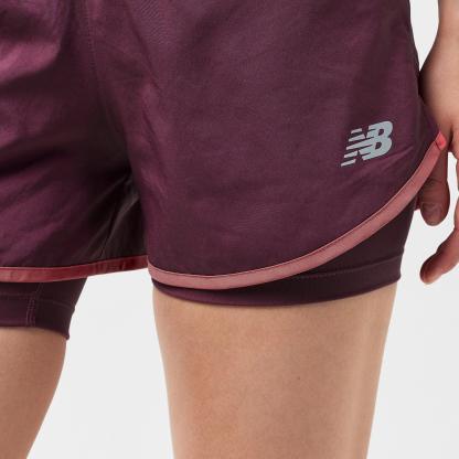 New Balance Women's Performance Running Shorts Mauve/Coral
