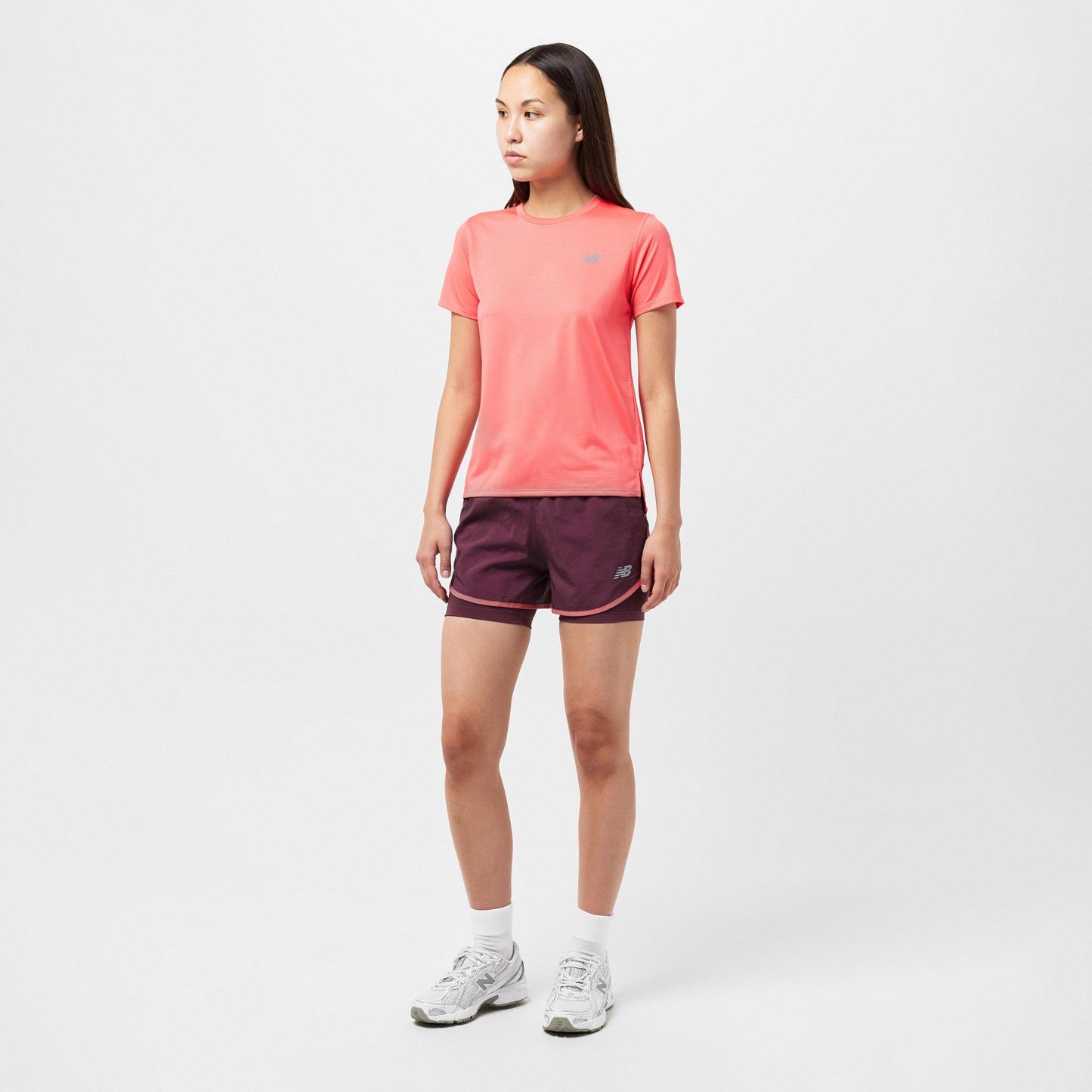 New Balance Women's Performance Running Shorts Mauve/Coral