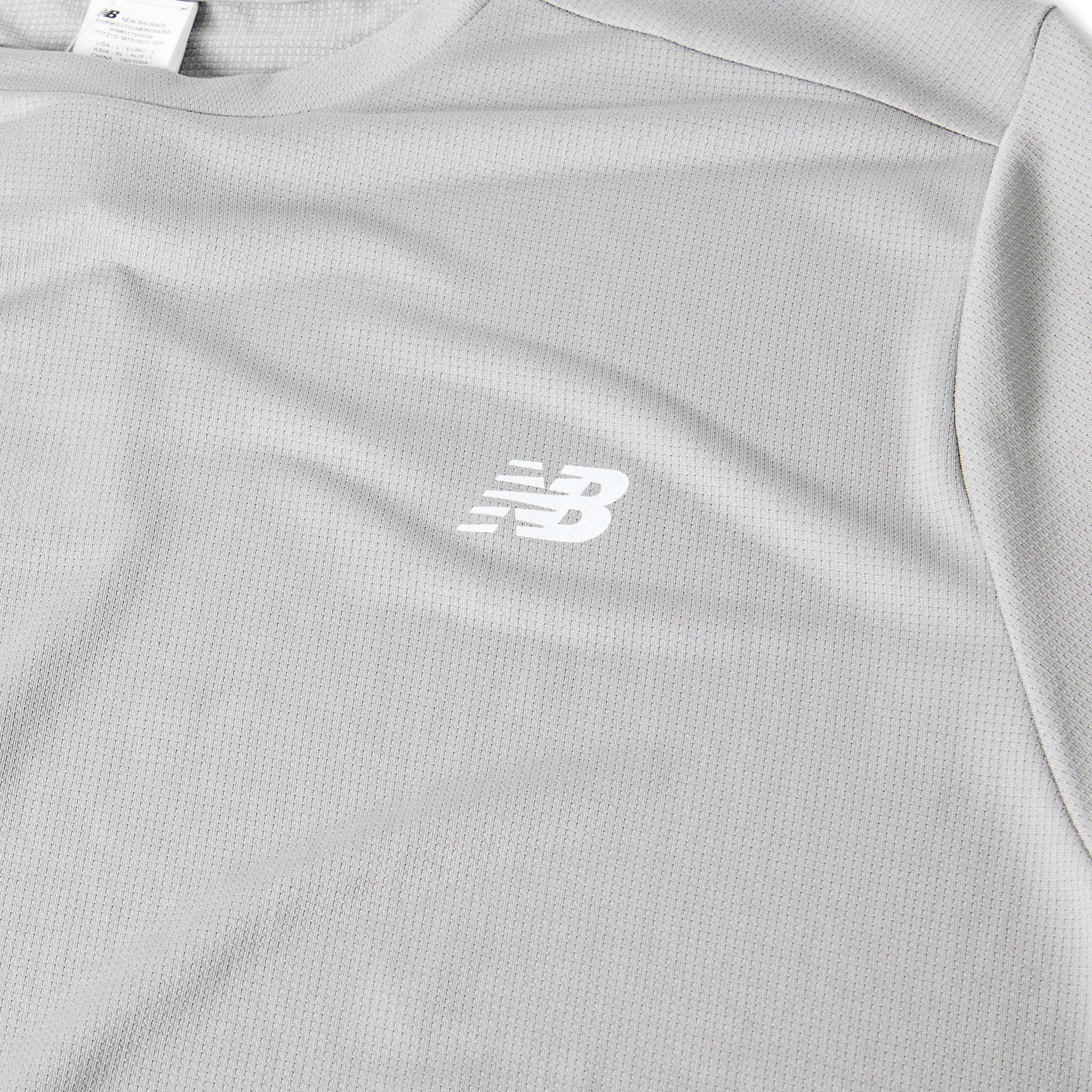 New Balance NB Running T-Shirt Mens Grey