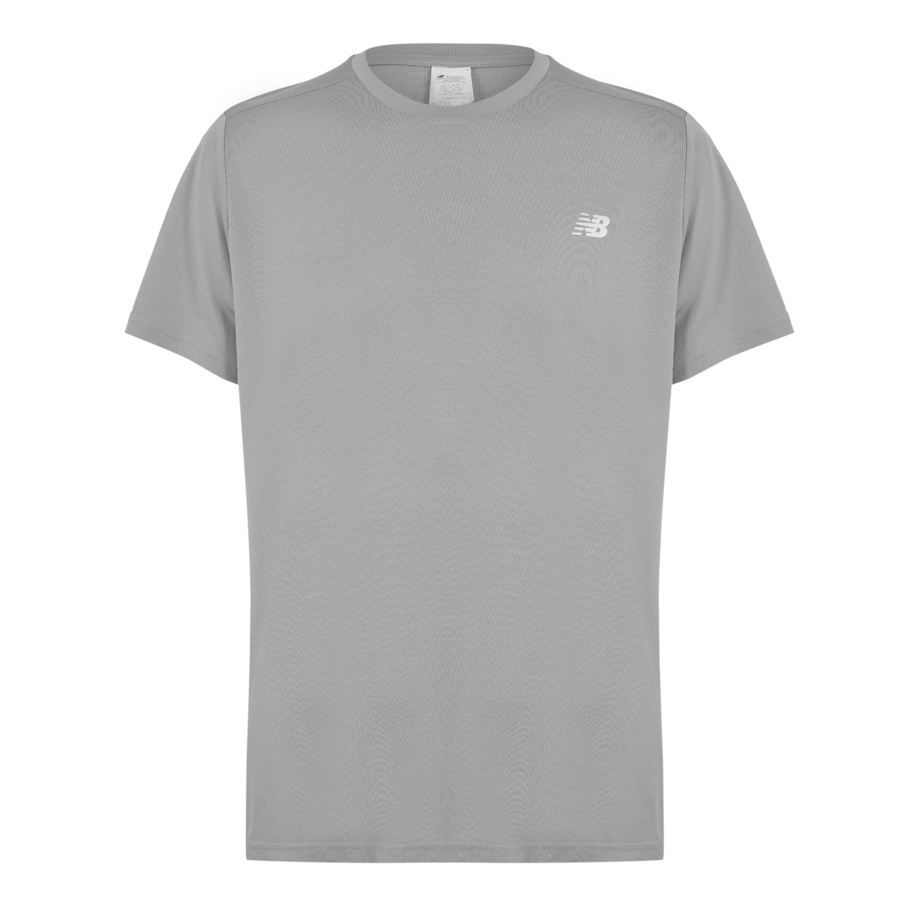 New Balance NB Running T-Shirt Mens Grey