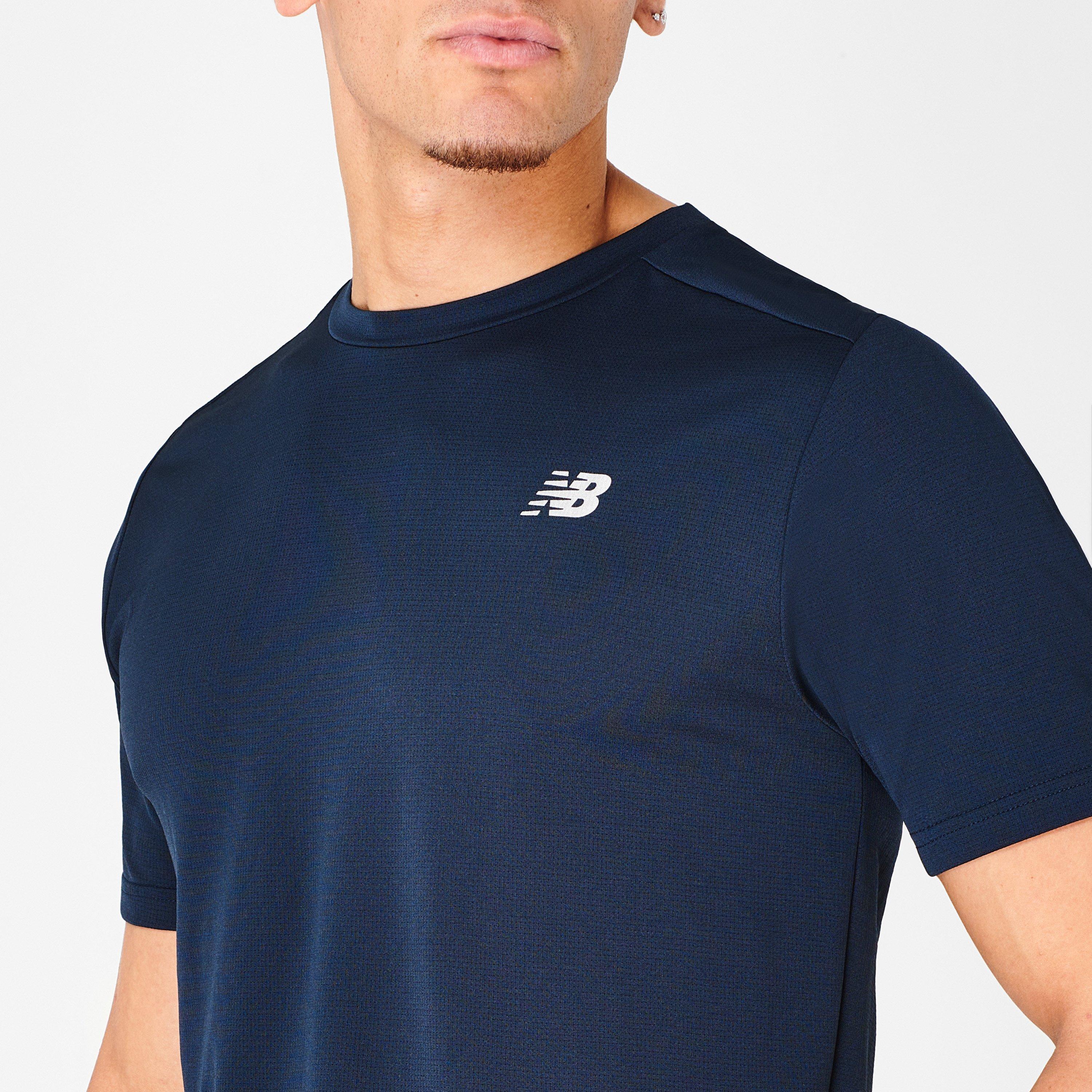 New Balance NB Running T-Shirt Mens Navy