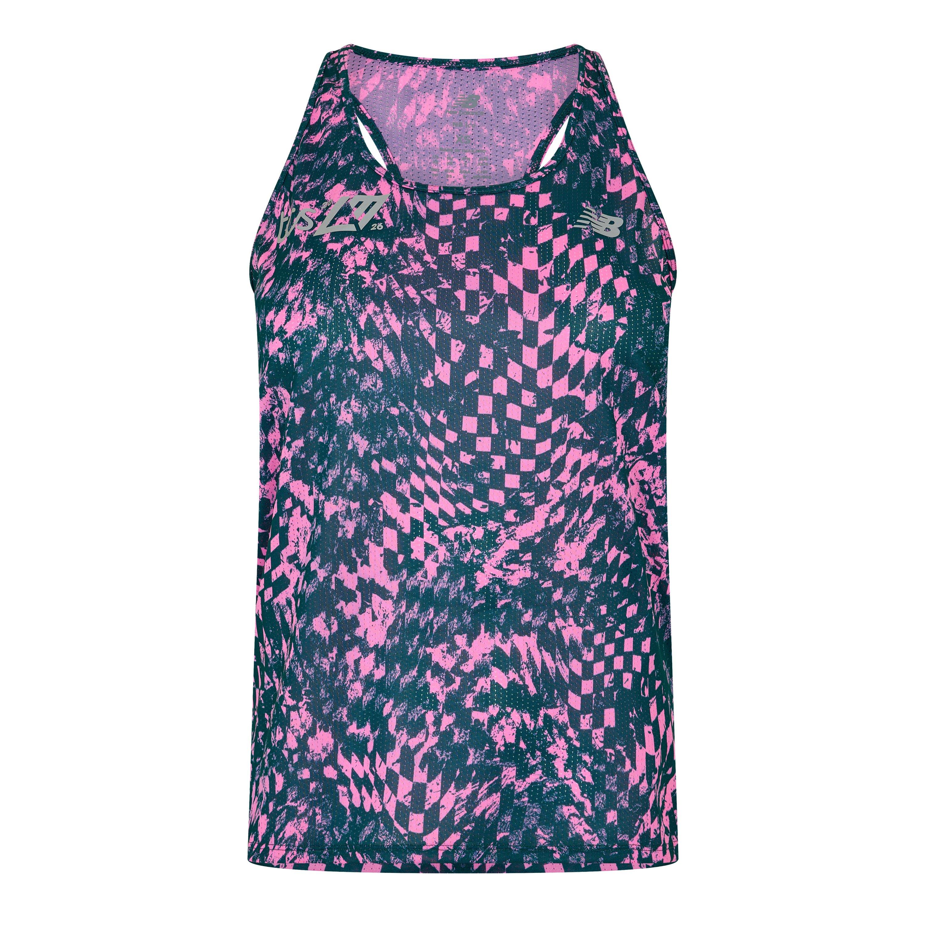 New Balance Hooded Borough Baffle Quilted Jacket Running Vest Womens Pink Heat
