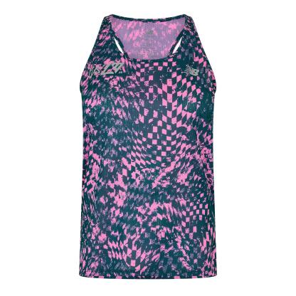New Balance Hooded Borough Baffle Quilted Jacket Running Vest Womens Pink Heat