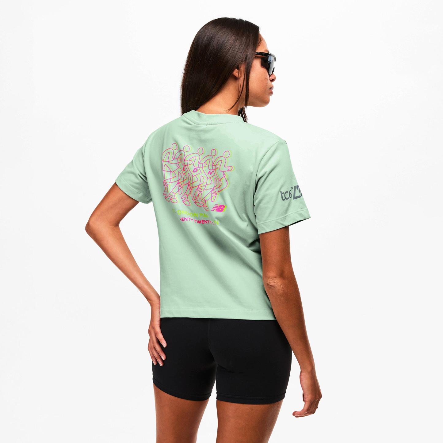 New Balance Women's Short Sleeve Performance Running Top Cosmic Jade