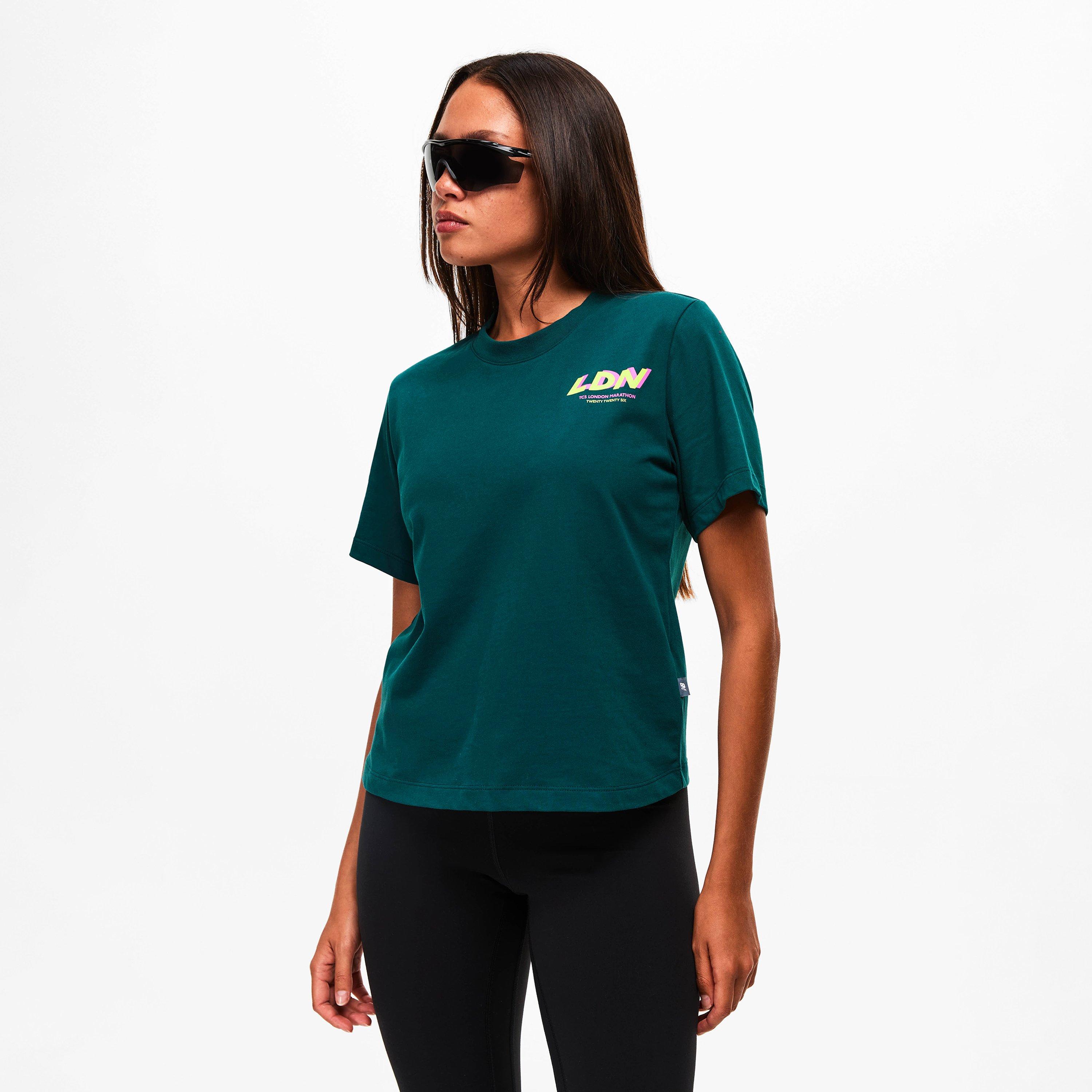 New Balance Women's Short Sleeve Performance Running Top Medusa Green