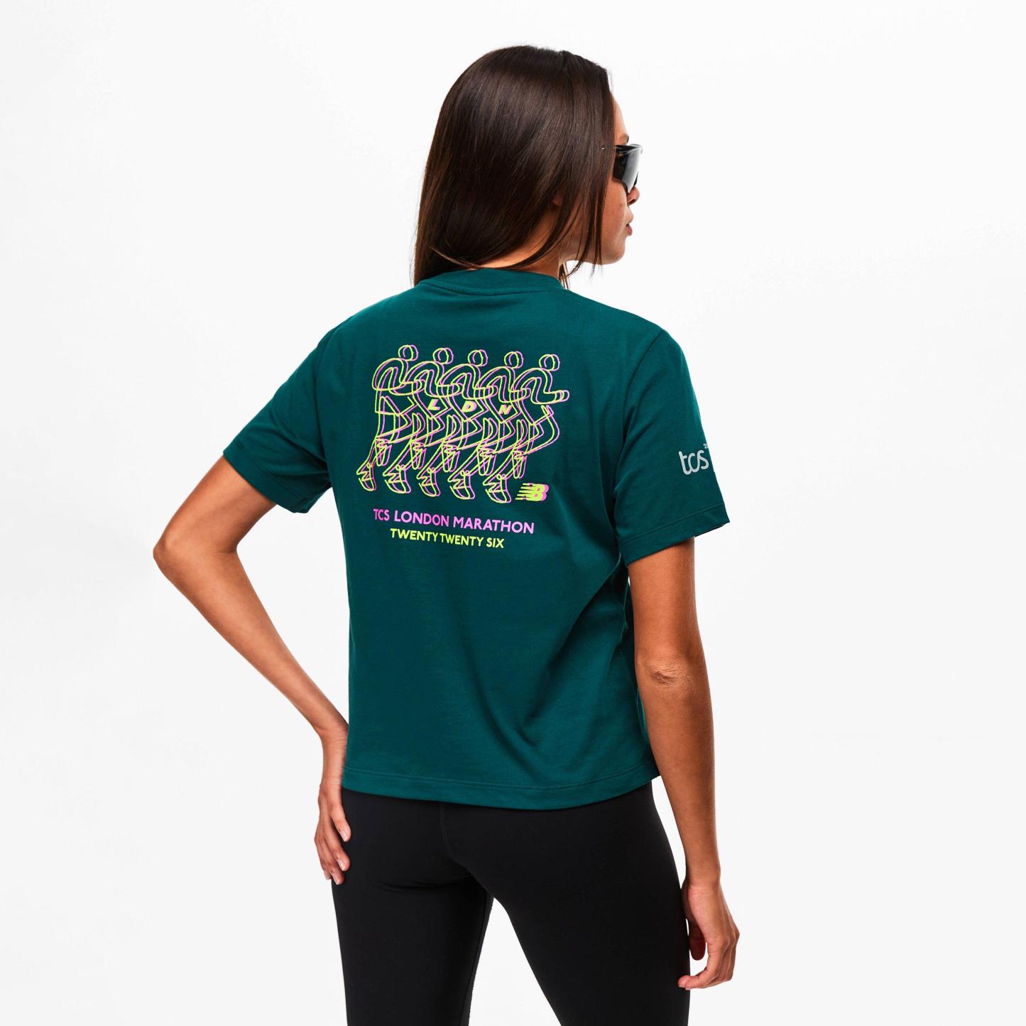 New Balance Women's Short Sleeve Performance Running Top Medusa Green