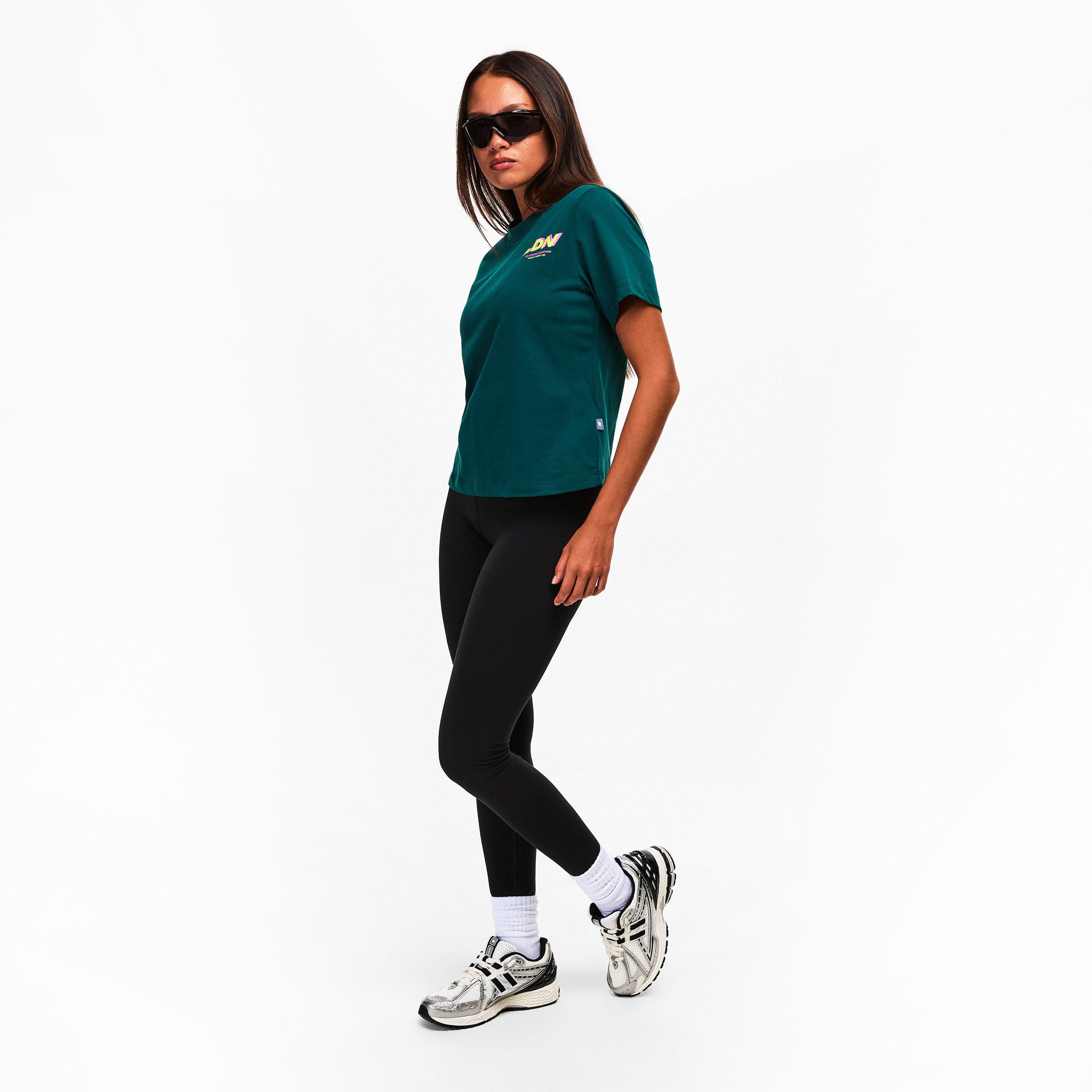 New Balance Women's Short Sleeve Performance Running Top Medusa Green