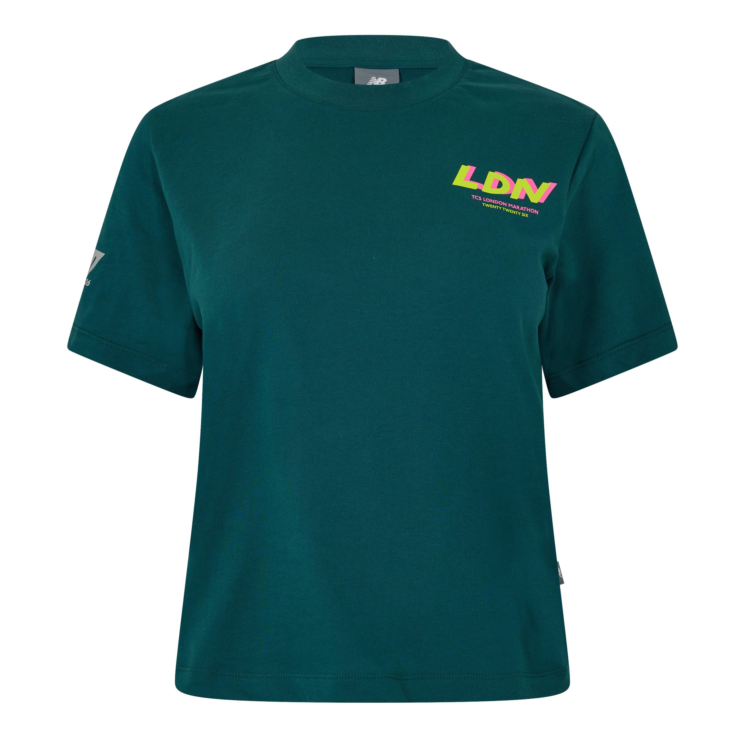New Balance Women's Short Sleeve Performance Running Top Medusa Green