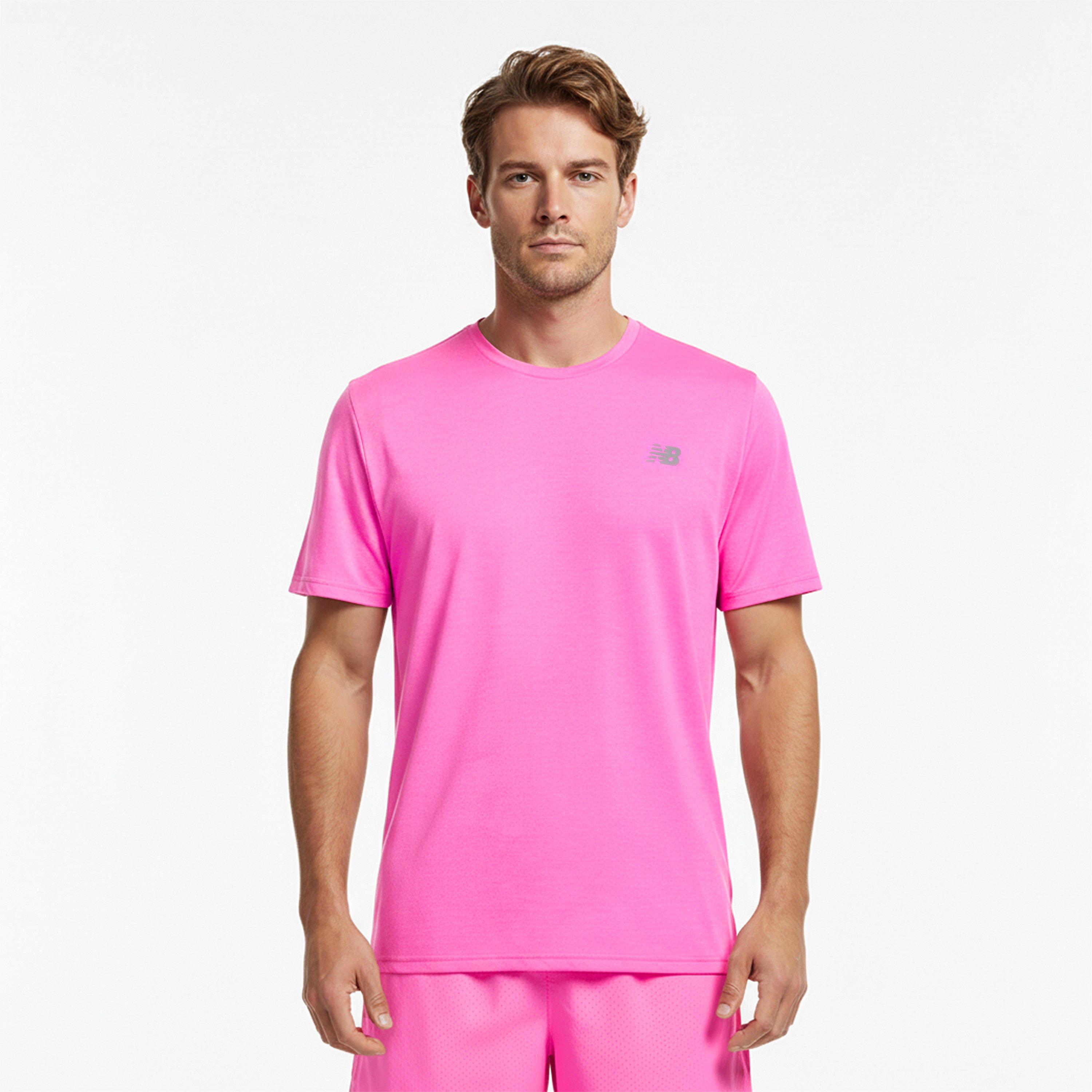 New Balance NB RC Essentials Running T-Shirt Mens Pink