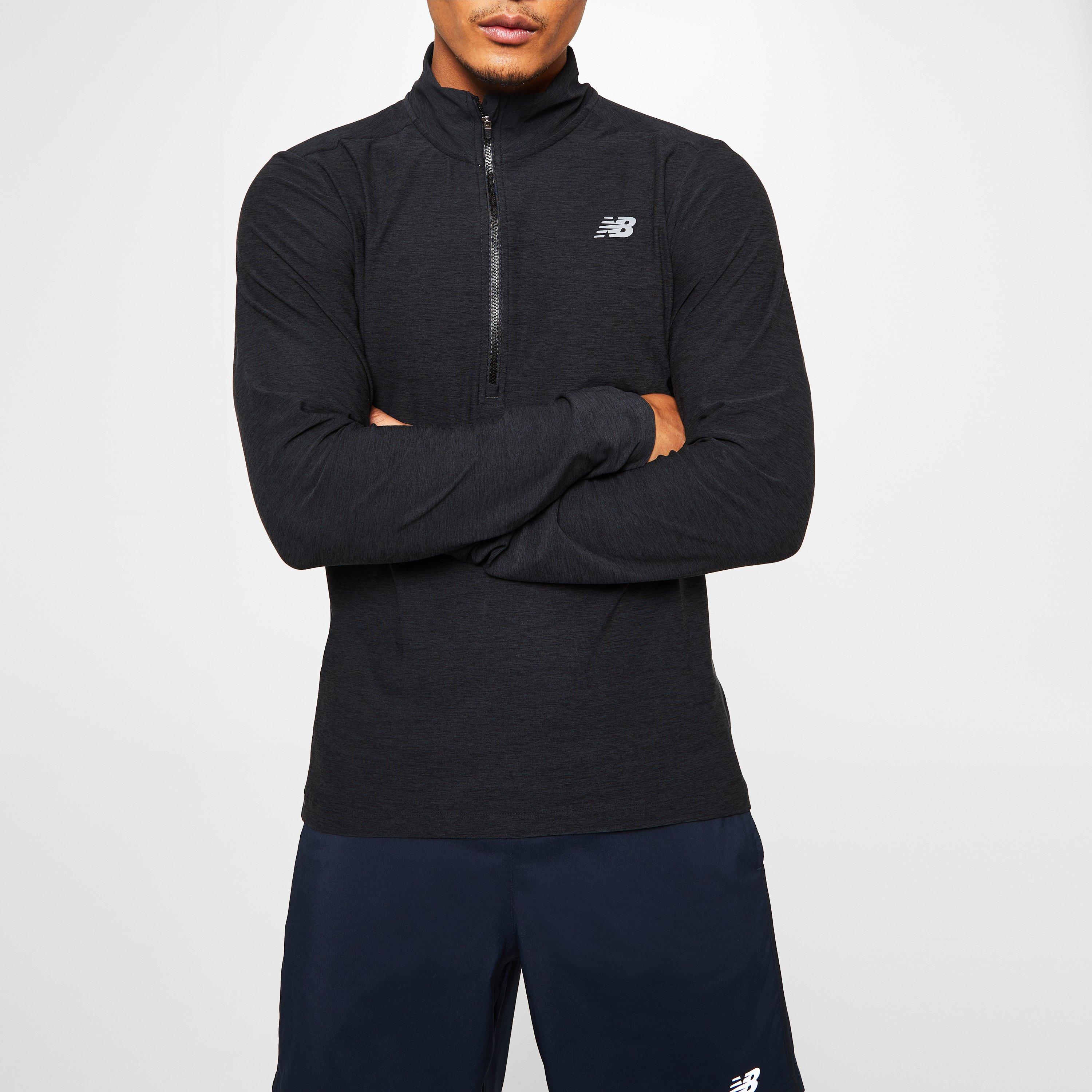 New Balance 1/4 Zip Running Top Mens Black