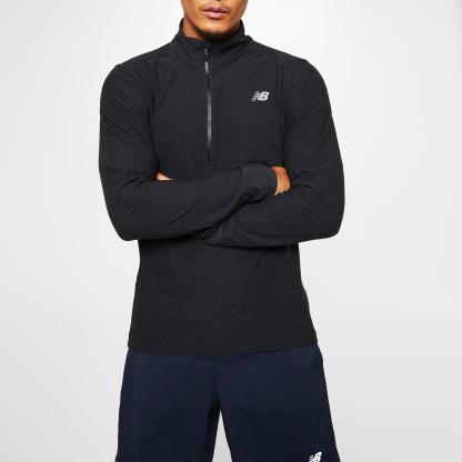 New Balance 1/4 Zip Running Top Mens Black