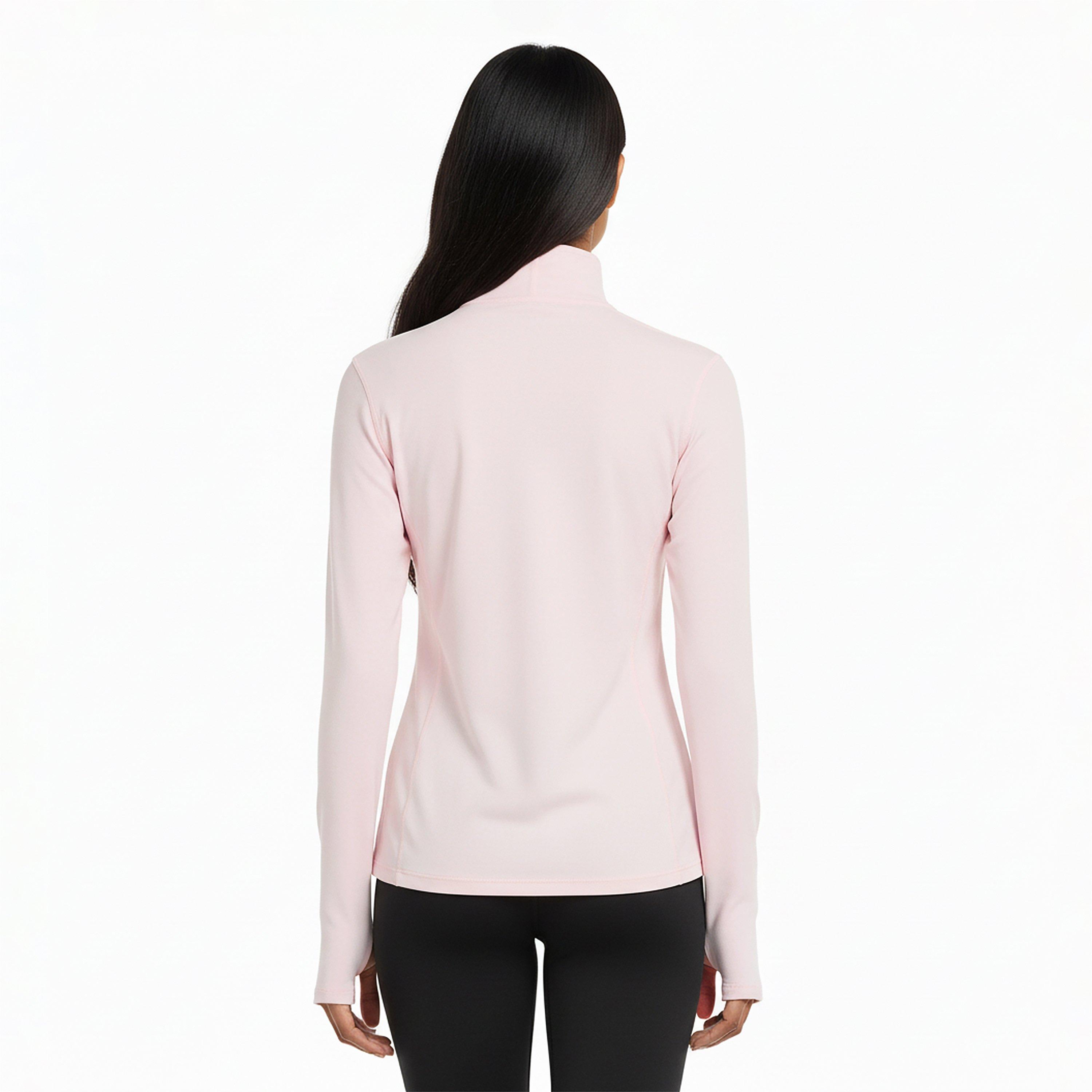 New Balance Womens Running Space Dye Quarter Zip Pink Salt