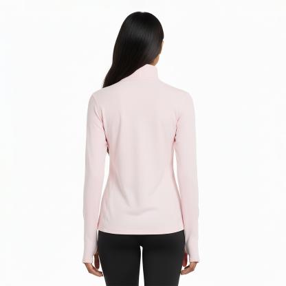 New Balance Womens Running Space Dye Quarter Zip Pink Salt