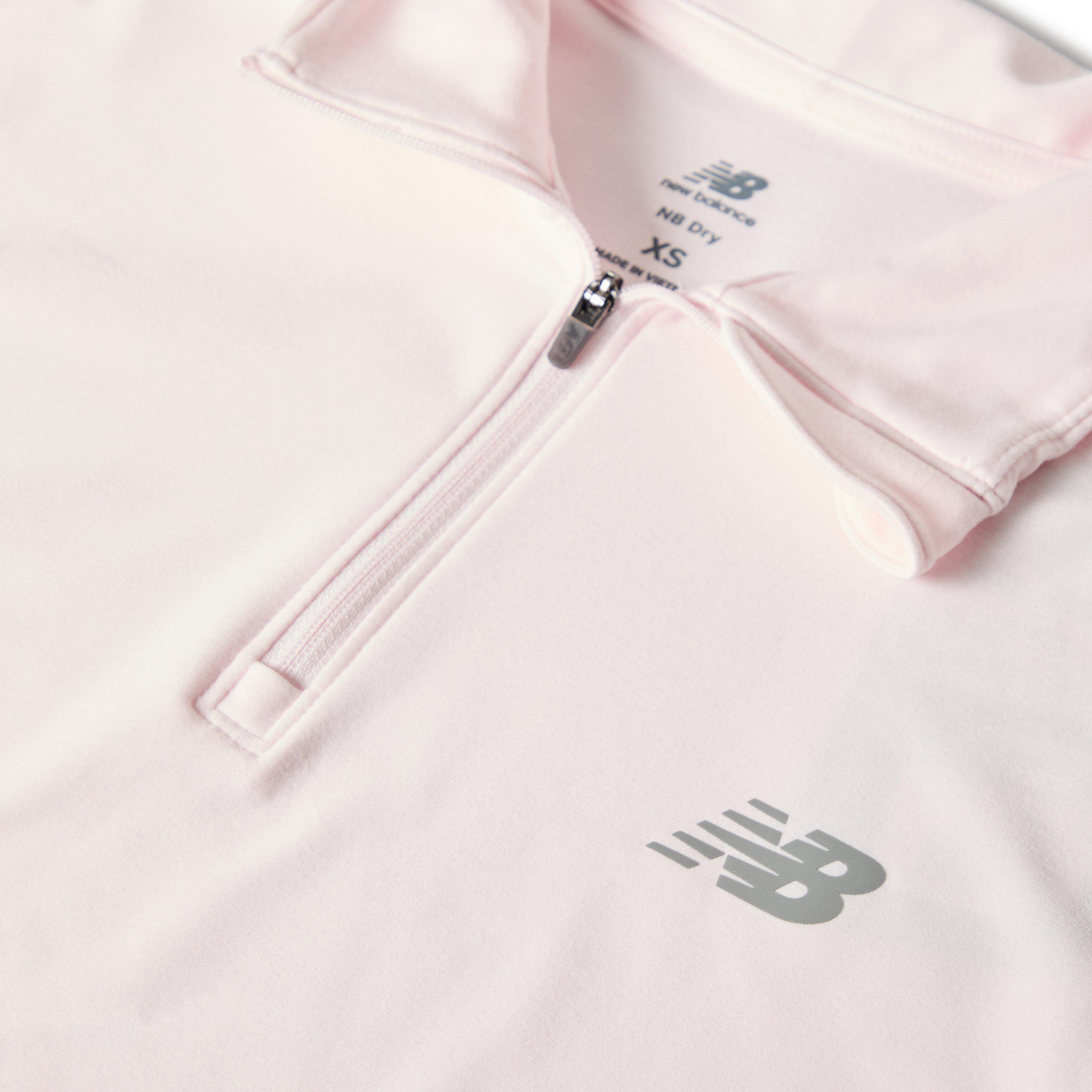 New Balance Womens Running Space Dye Quarter Zip Pink Salt