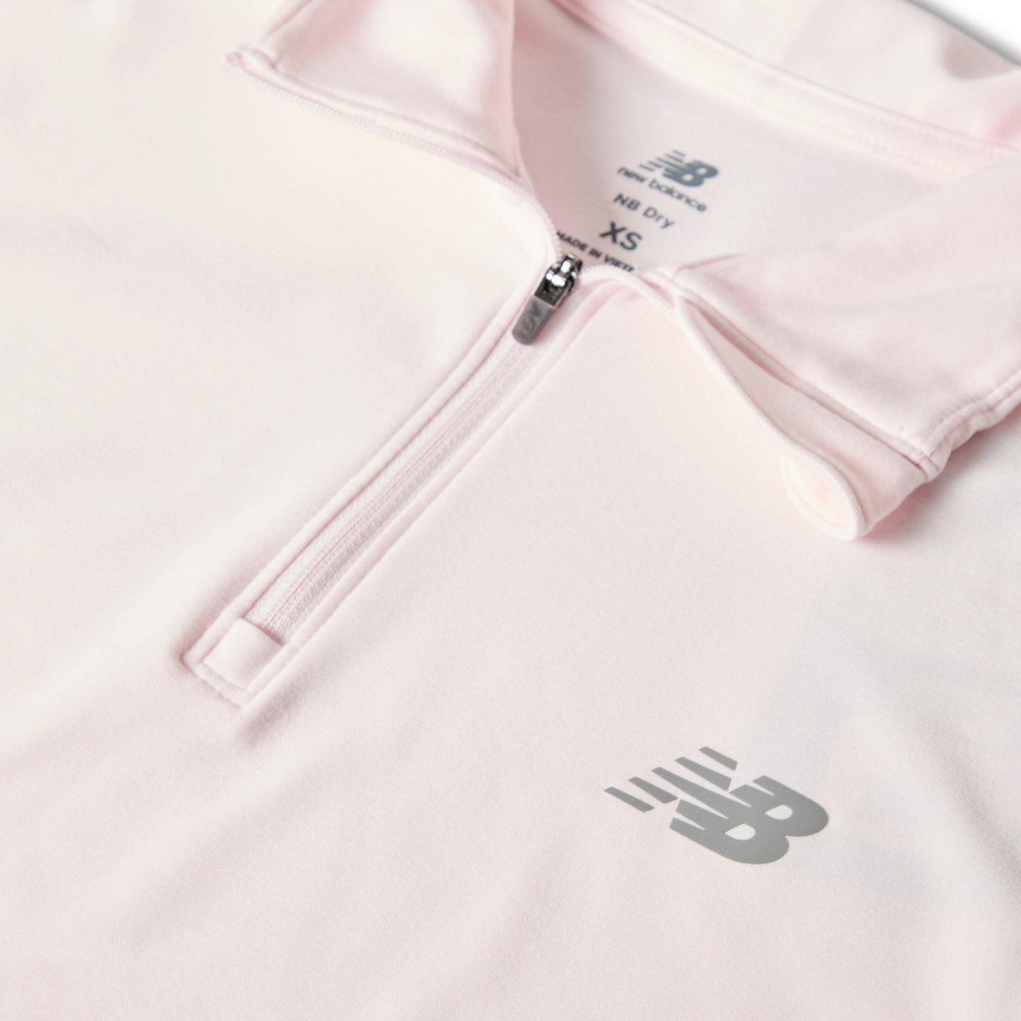 New Balance Womens Running Space Dye Quarter Zip Pink Salt