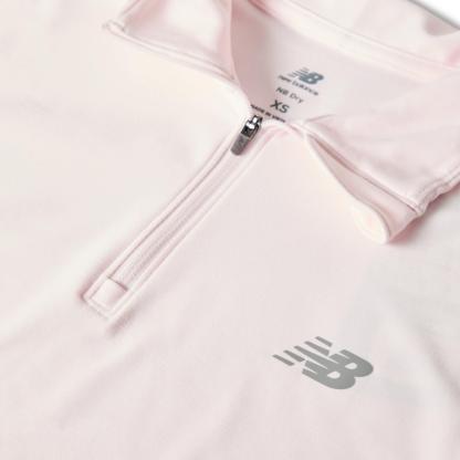 New Balance Womens Running Space Dye Quarter Zip Pink Salt