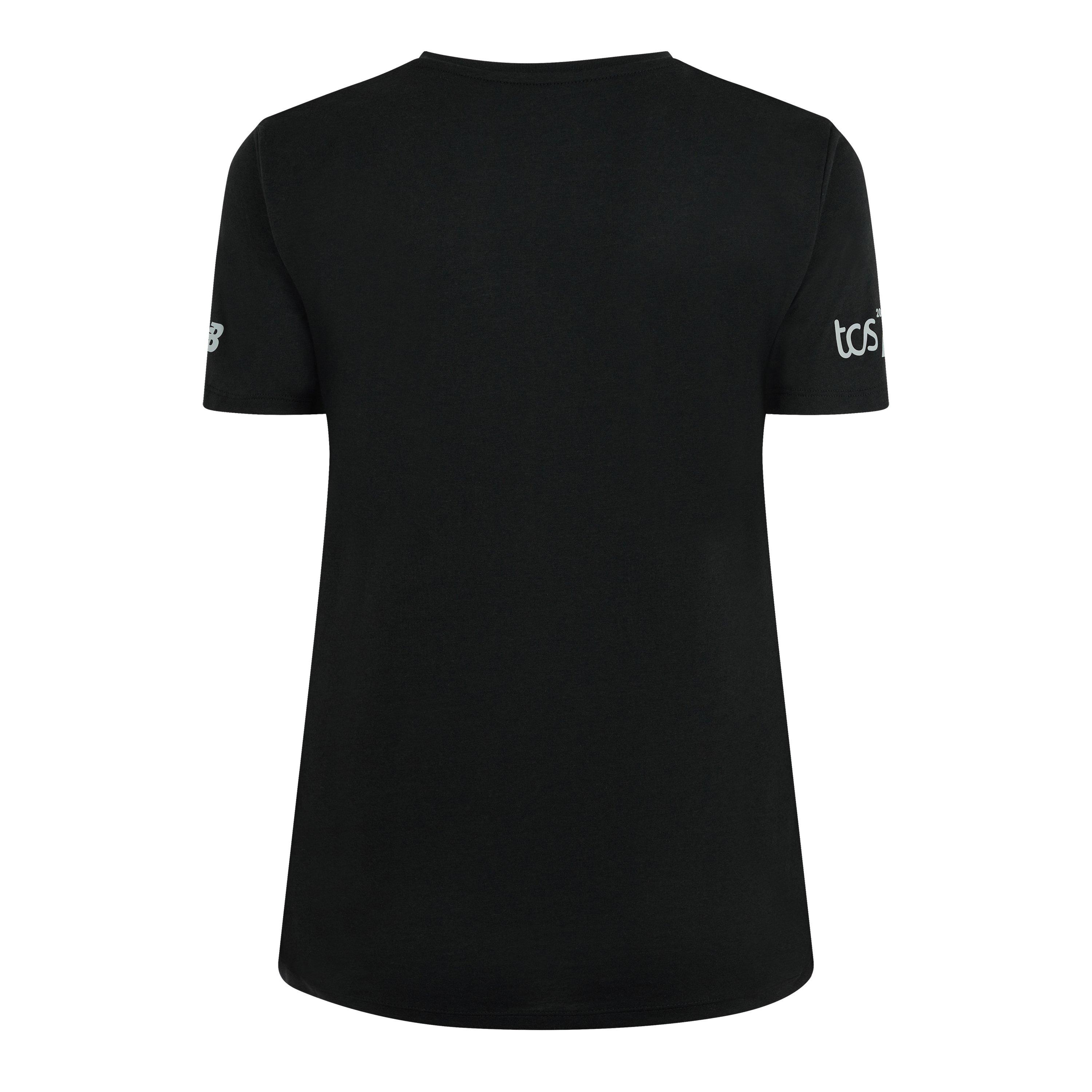 New Balance Women's NB Finisher London Edition Short-Sleeve Performance Running Top Black/Green