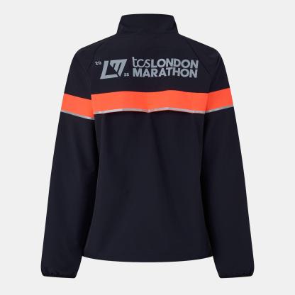 New Balance Women's LDN Marathon Wind Water-Resistant Reflective Performance Running Jacket Black/Red