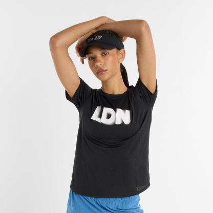 New Balance Athletics Running Top Womens Black Graphic