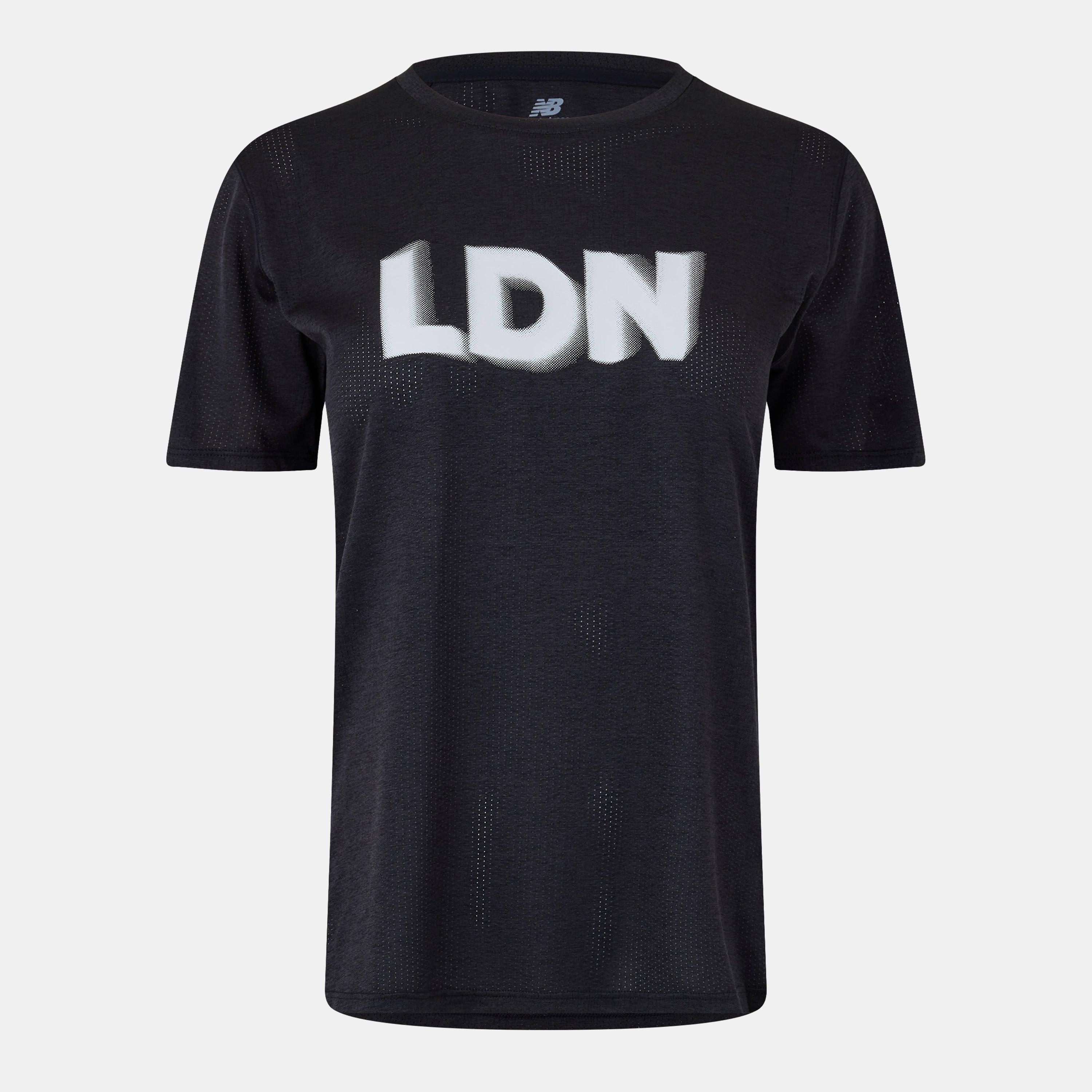 New Balance Athletics Running Top Womens Black Graphic