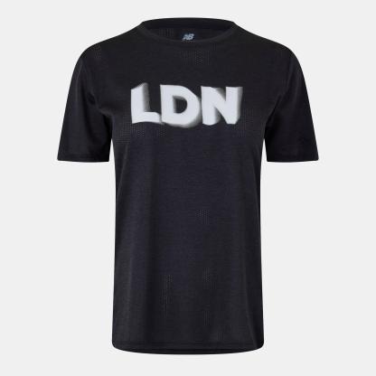 New Balance Athletics Running Top Womens Black Graphic