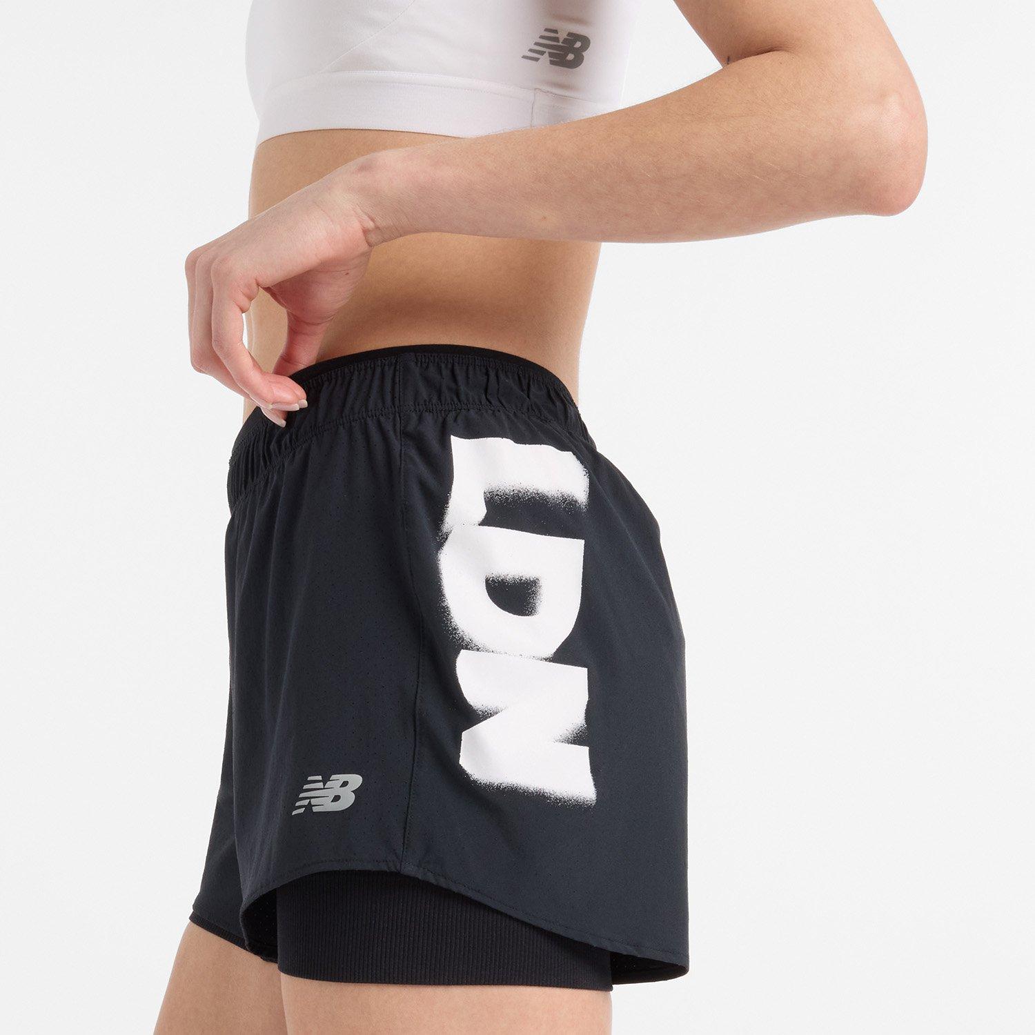 New Balance RC 3 Inch Running Short Womens Black Graphic