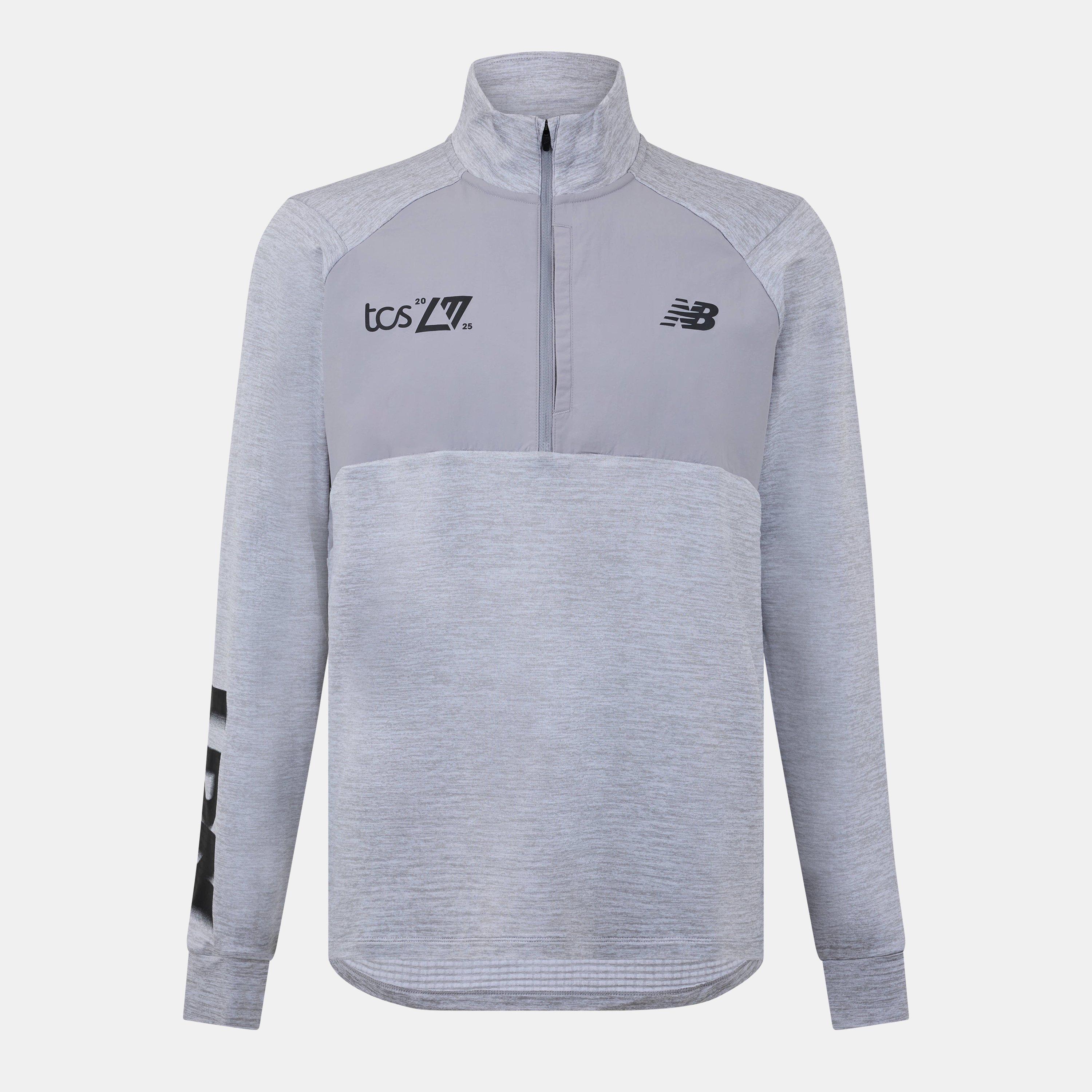 New Balance Men's Heat Grid Long-Sleeve Performance Running Top Grey/Black