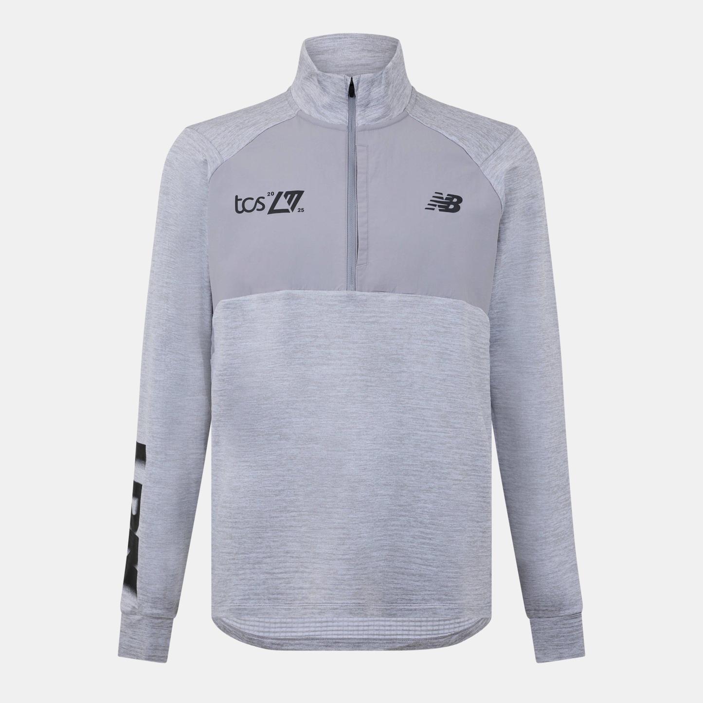 New Balance Men's Heat Grid Long-Sleeve Performance Running Top Grey/Black