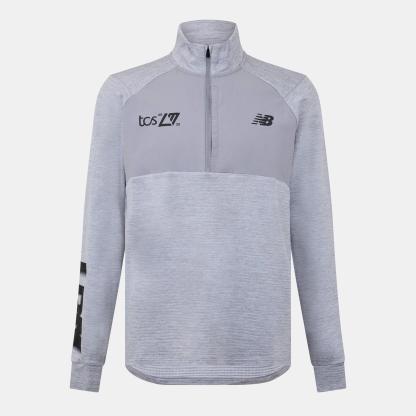 New Balance Men's Heat Grid Long-Sleeve Performance Running Top Grey/Black