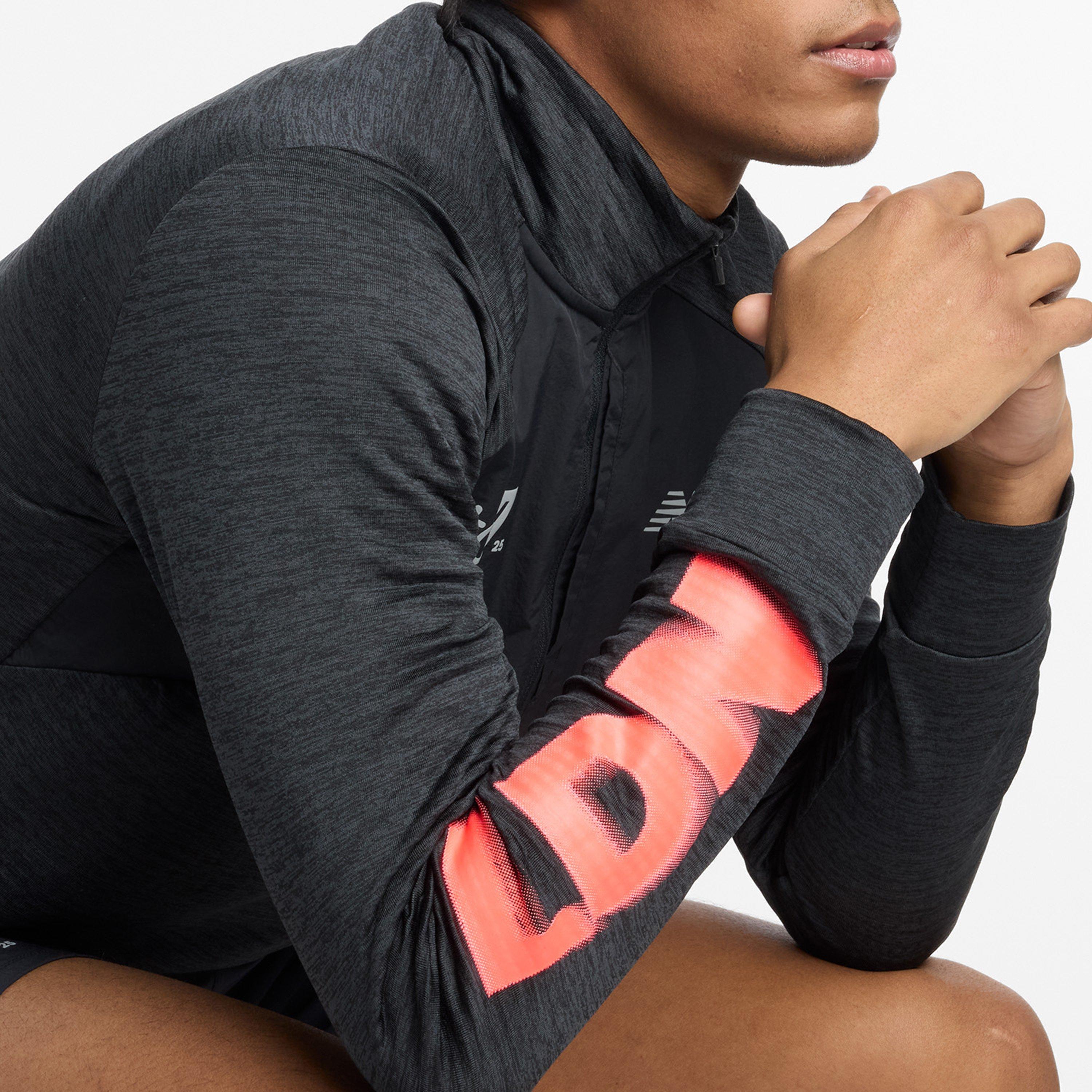 New Balance Men's Heat Grid Long-Sleeve Performance Running Top Black Graphic