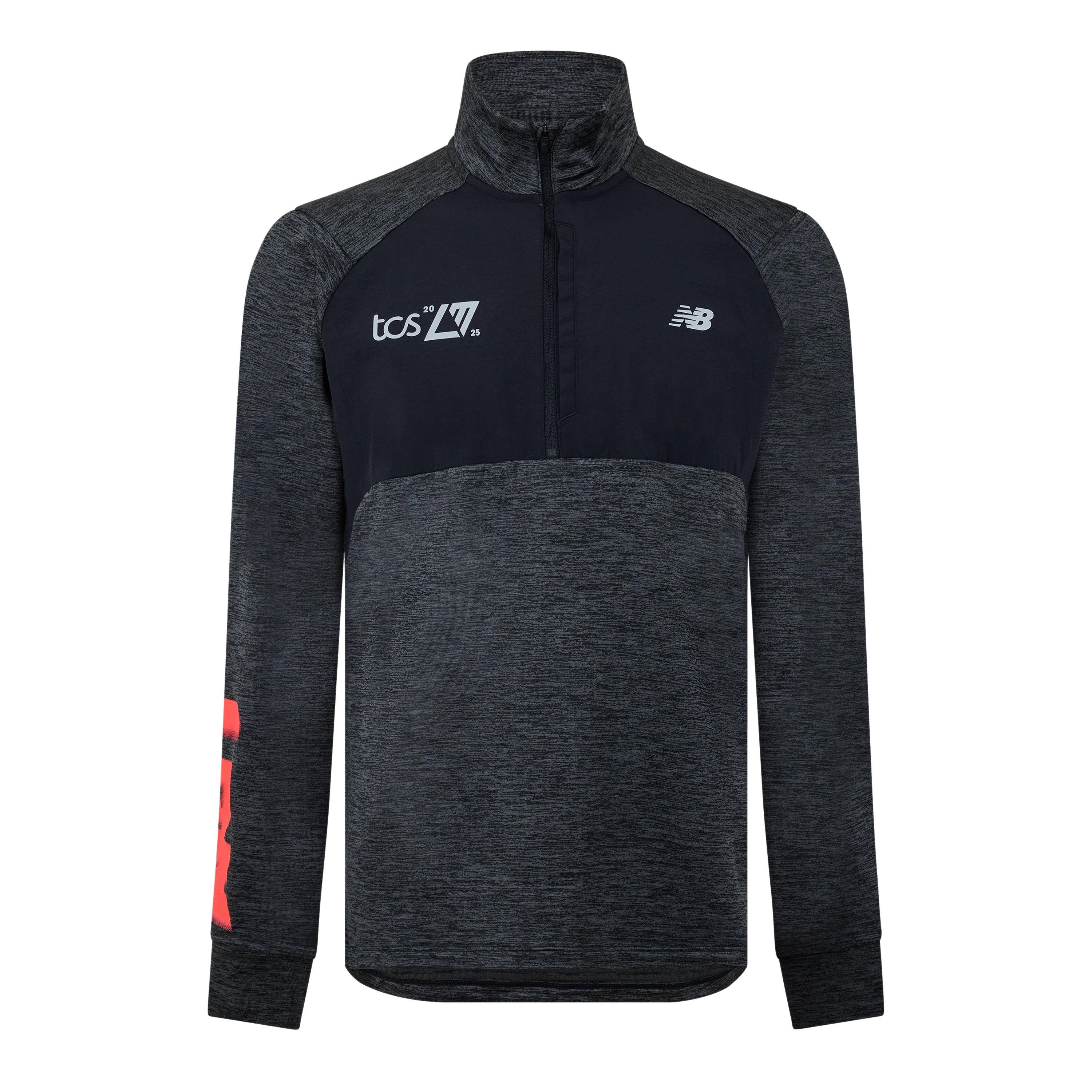 New Balance Men's Heat Grid Long-Sleeve Performance Running Top Black Graphic