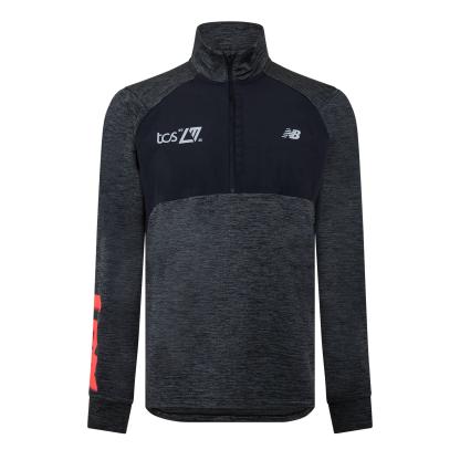 New Balance Men's Heat Grid Long-Sleeve Performance Running Top Black Graphic
