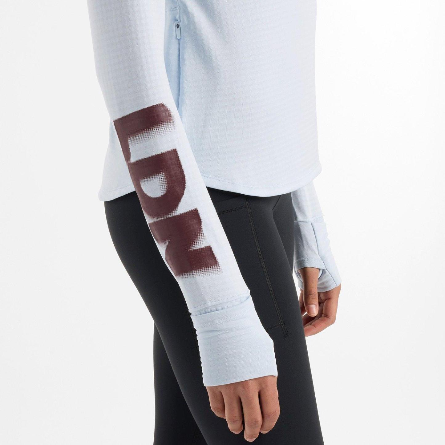 New Balance Women's Heat Grid Long-Sleeve Zip Running Top Light Blue